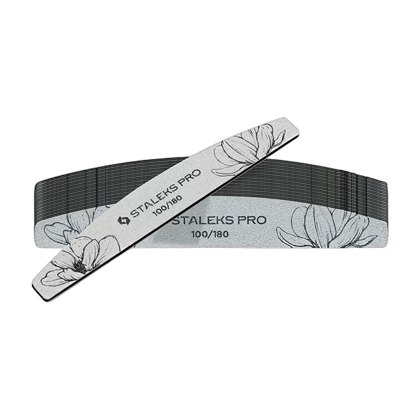 Пилка для нігтів минеральная STALEKS PRO EXPERT 40 100/180 грит (півмісяць) 25 шт