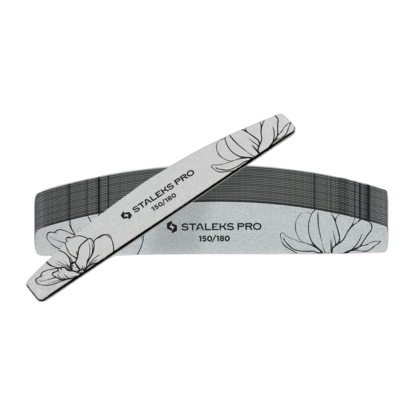 STALEKS PRO EXPERT 40 Mineral Nail File 150/180 Grit — Half-Moon Shape (25 pcs)