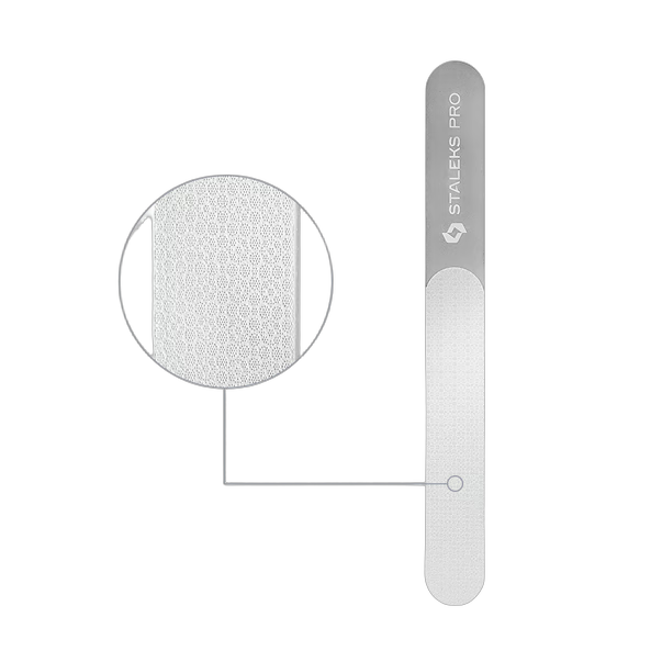 Пилка для нігтів пряма лазерная STALEKS PRO EXPERT 11 165 мм (широкая пряма з ручкою)